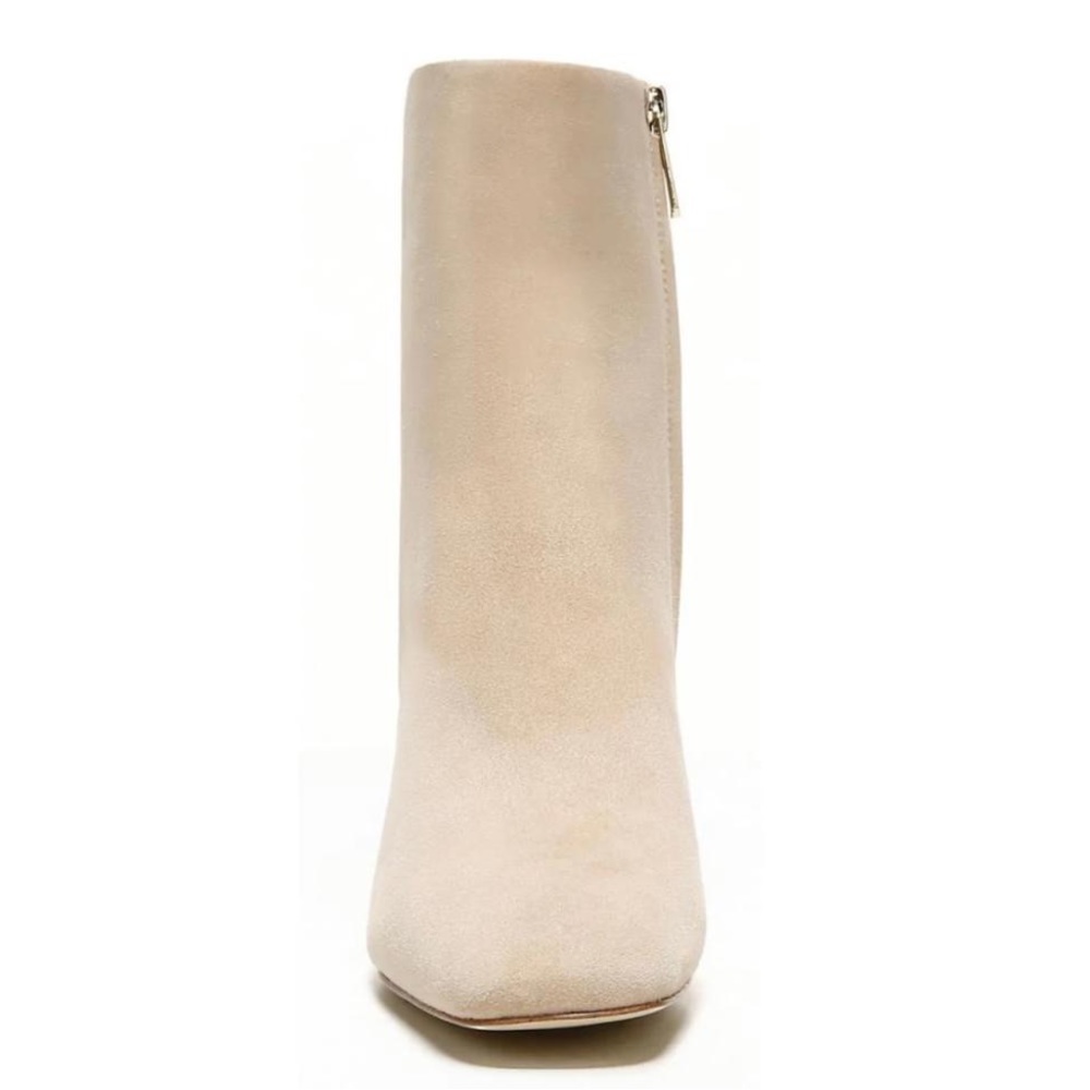 NIB Sam Edelman Fawn Warm Oat Suede Block Heel Ankle Boots - Picture 5 of 13